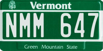 VT license plate NMM647
