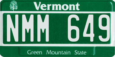 VT license plate NMM649