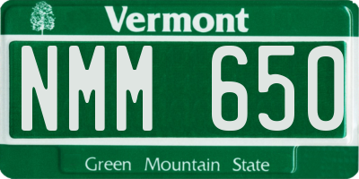 VT license plate NMM650