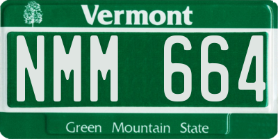 VT license plate NMM664