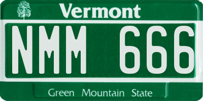 VT license plate NMM666