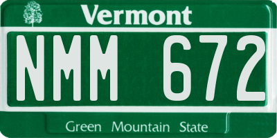 VT license plate NMM672