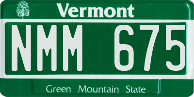 VT license plate NMM675
