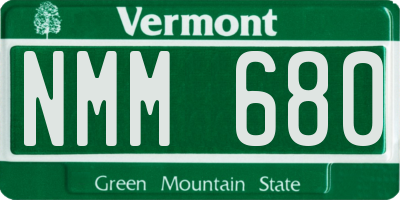 VT license plate NMM680