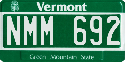 VT license plate NMM692
