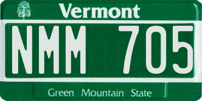 VT license plate NMM705