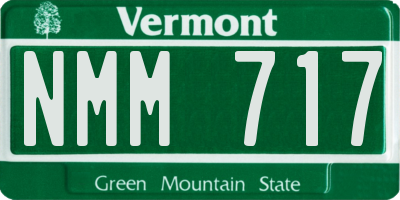 VT license plate NMM717