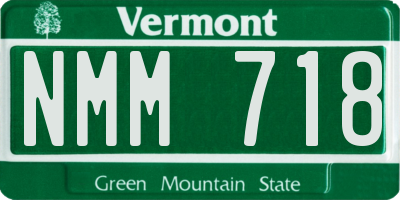 VT license plate NMM718
