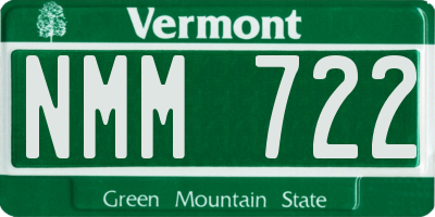 VT license plate NMM722