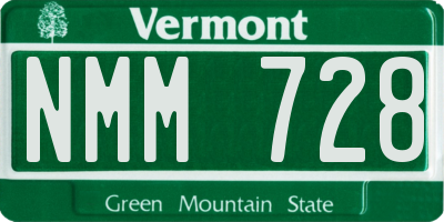 VT license plate NMM728