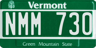 VT license plate NMM730