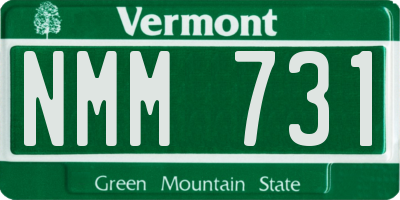 VT license plate NMM731