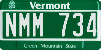VT license plate NMM734