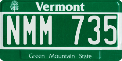 VT license plate NMM735