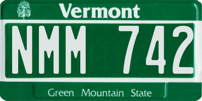 VT license plate NMM742
