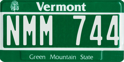 VT license plate NMM744