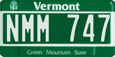 VT license plate NMM747