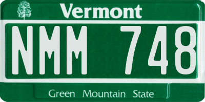 VT license plate NMM748