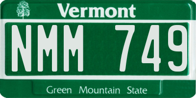 VT license plate NMM749