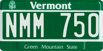 VT license plate NMM750