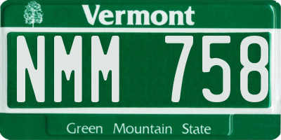 VT license plate NMM758