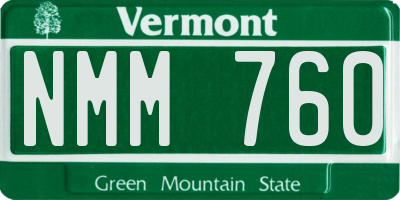VT license plate NMM760