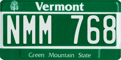 VT license plate NMM768