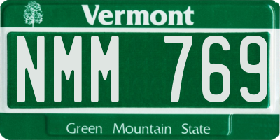 VT license plate NMM769