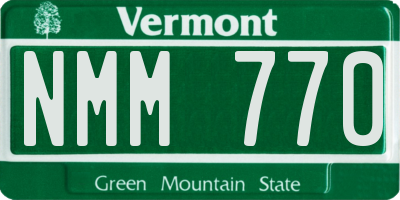 VT license plate NMM770