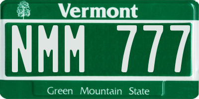 VT license plate NMM777
