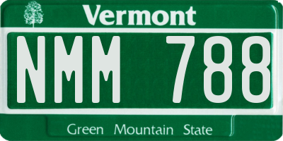 VT license plate NMM788