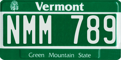 VT license plate NMM789