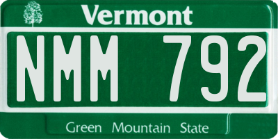 VT license plate NMM792