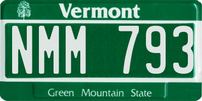 VT license plate NMM793