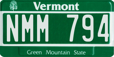 VT license plate NMM794