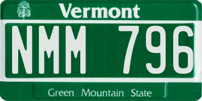VT license plate NMM796