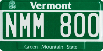 VT license plate NMM800