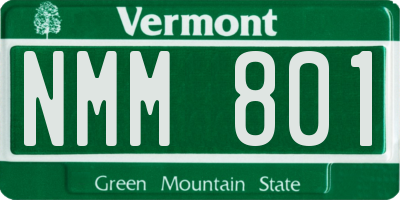 VT license plate NMM801