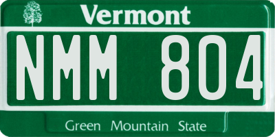 VT license plate NMM804