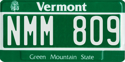 VT license plate NMM809
