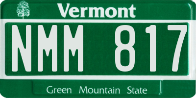 VT license plate NMM817