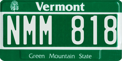 VT license plate NMM818
