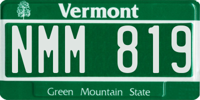 VT license plate NMM819