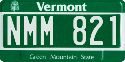 VT license plate NMM821