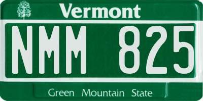 VT license plate NMM825