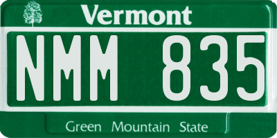 VT license plate NMM835