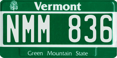 VT license plate NMM836