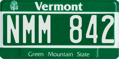 VT license plate NMM842