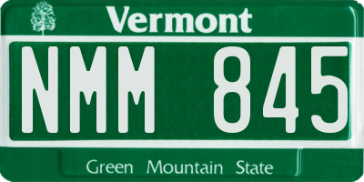 VT license plate NMM845
