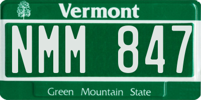 VT license plate NMM847